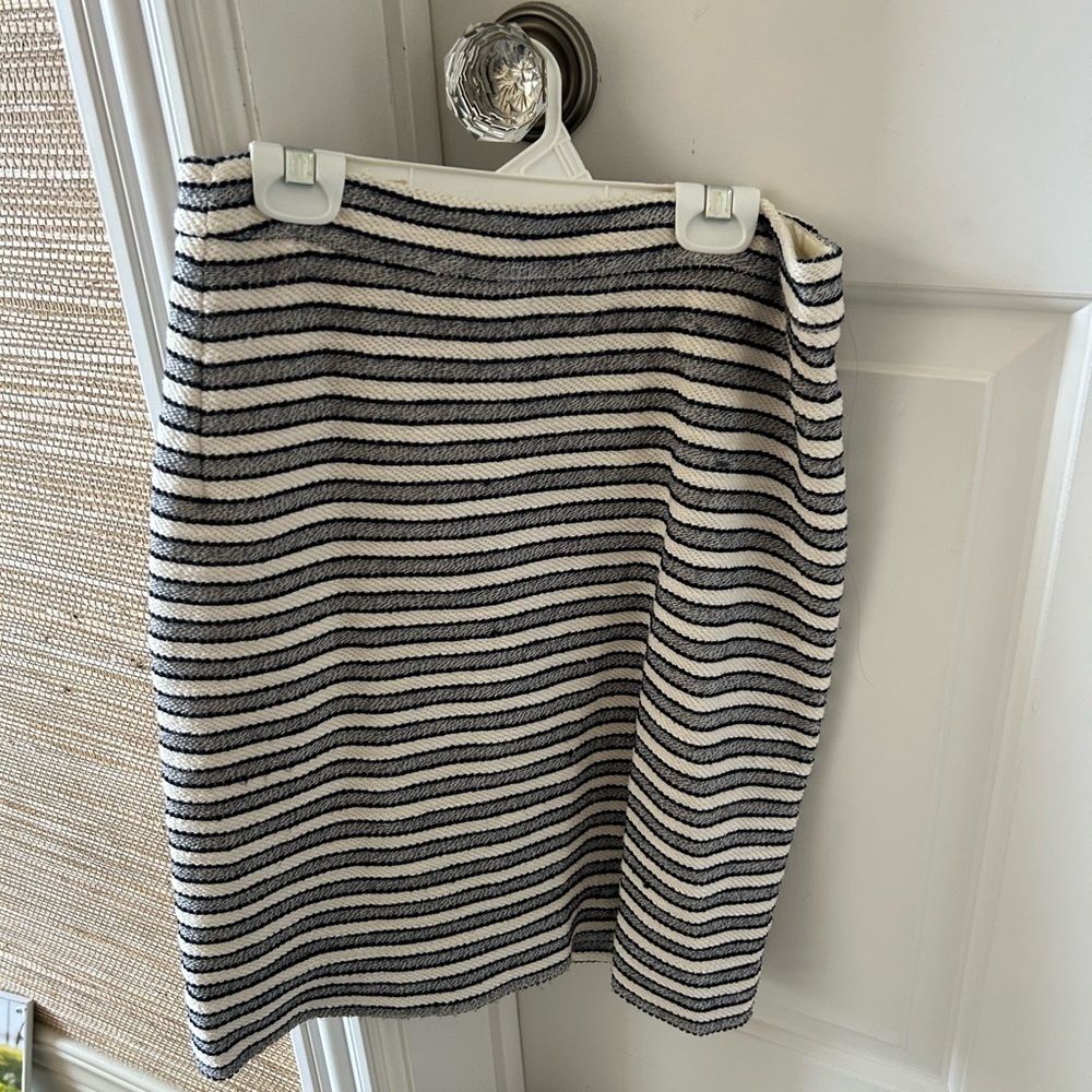 J. Crew Black and White Striped Pencil Skirt